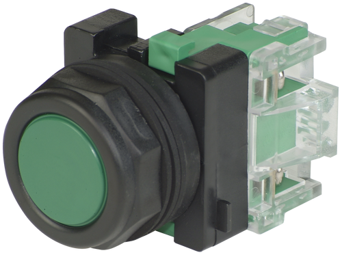 {'_type': 'localeString', 'en': '30mm Non-Illuminated Momentary Push Button with Flush Green Cap and NO Contact Block', 'es': '30mm Non-Illuminated Momentary Push Button with Flush Green Cap and NO Contact Block'}