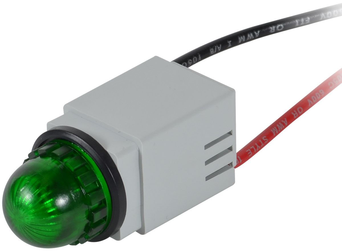 {'_type': 'localeString', 'en': '13mm Indicating Light with Wire Lead and Green Round Lens', 'es': 'Luz indicadora de 13 mm con cable y lente redonda verde'}
