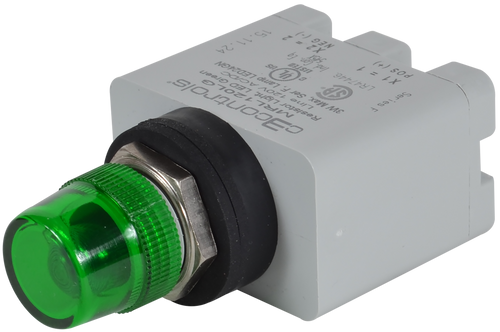 {'en': '16mm Indicating Light with Grey Housing and Green Lens', 'es': '16mm Indicating Light with Grey Housing and Green Lens', '_type': 'localeString'}