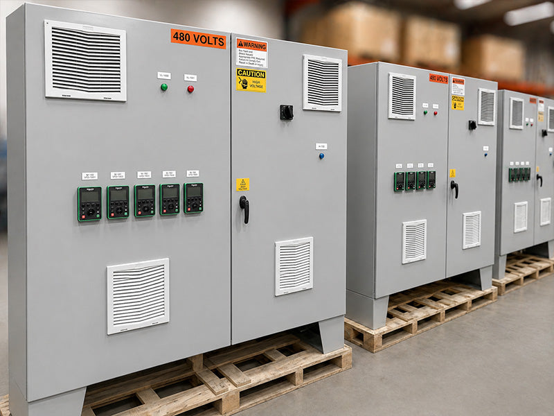 250 MCM stacked custom VFD panel