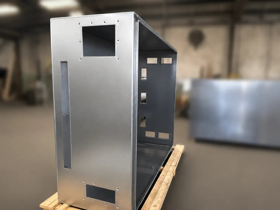Precision CNC cutout on enclosure — view 3